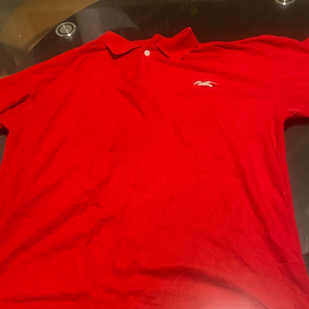 Hollister Vibrant Red Polo Shirt